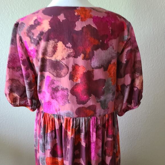 Anthropologie Vibrant Pink and Purple Midi Dress - Picture 10 of 14